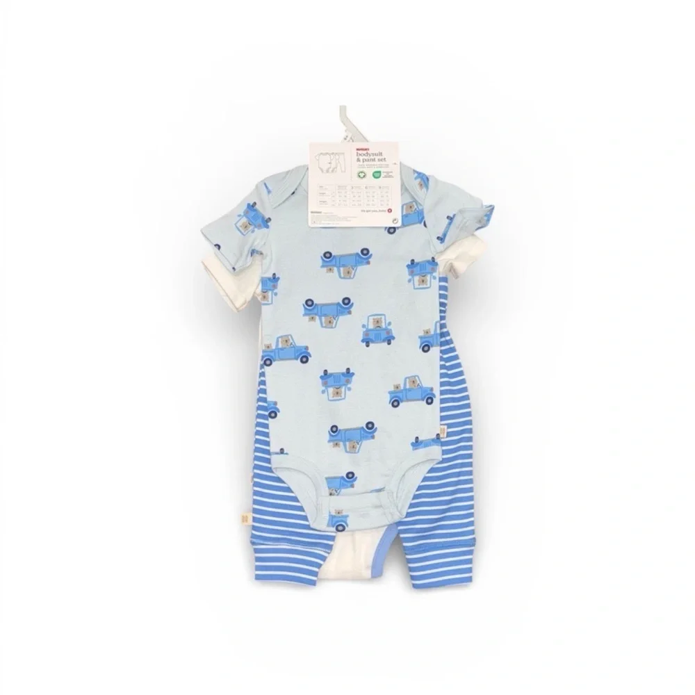 239. Huggies Babies Size 6 Months Matching Set - Blue and White NWT